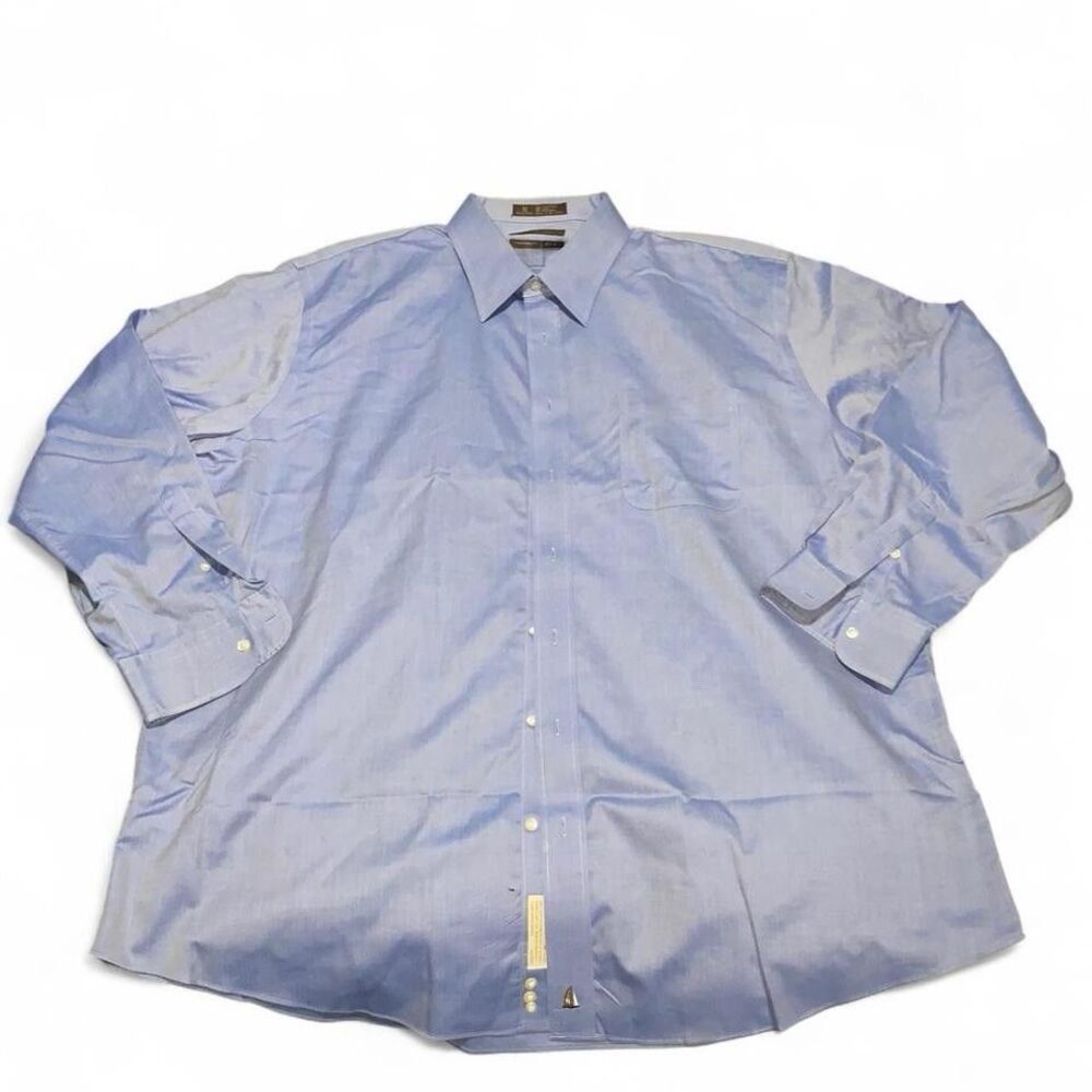 Nordstrom Smartcare Men's Dress Shirt Blue X-Large Long Sleeve